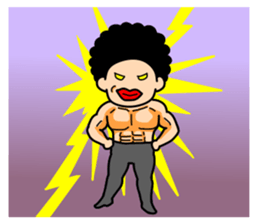 Mr Afro-hair macho. Woman-like man 2 sticker #11983798