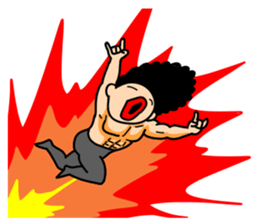 Mr Afro-hair macho. Woman-like man 2 sticker #11983799