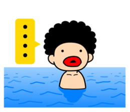 Mr Afro-hair macho. Woman-like man 2 sticker #11983800