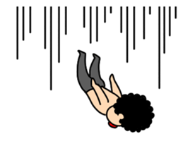 Mr Afro-hair macho. Woman-like man 2 sticker #11983801