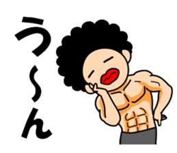 Mr Afro-hair macho. Woman-like man 2 sticker #11983809