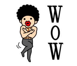 Mr Afro-hair macho. Woman-like man 2 sticker #11983810
