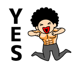 Mr Afro-hair macho. Woman-like man 2 sticker #11983813