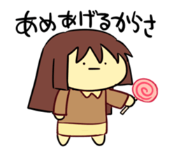 expressionless mochimochi girl sticker #11984923