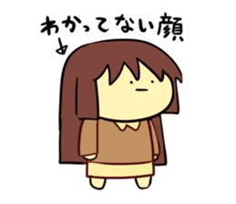expressionless mochimochi girl sticker #11984924