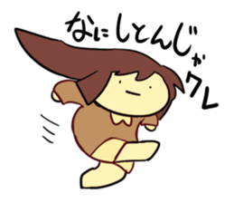 expressionless mochimochi girl sticker #11984939