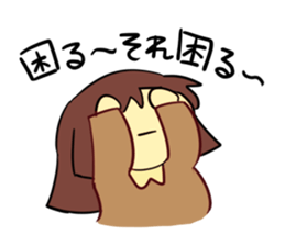 expressionless mochimochi girl sticker #11984946