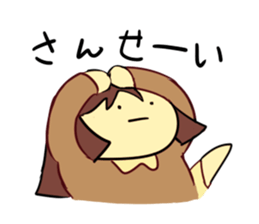 expressionless mochimochi girl sticker #11984948