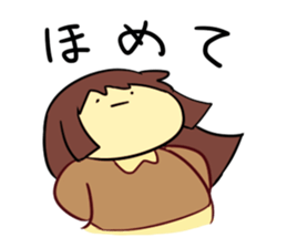 expressionless mochimochi girl sticker #11984949