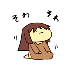 expressionless mochimochi girl sticker #11984956