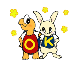 Tortoise and Rabbit sticker #11985116