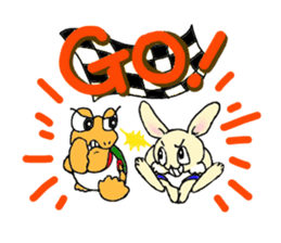 Tortoise and Rabbit sticker #11985133