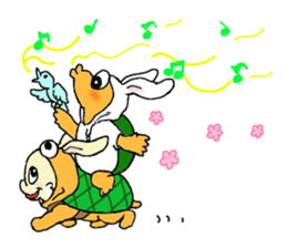 Tortoise and Rabbit sticker #11985137