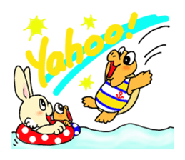 Tortoise and Rabbit sticker #11985138