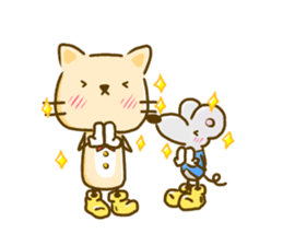 Cat and Mouse cute design sticker sticker #11988934