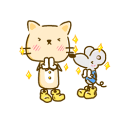 Cat and Mouse cute design sticker sticker #11988934
