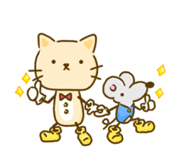 Cat and Mouse cute design sticker sticker #11988936