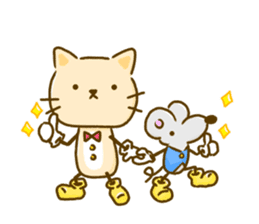 Cat and Mouse cute design sticker sticker #11988936