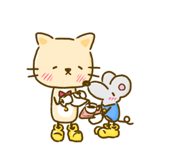 Cat and Mouse cute design sticker sticker #11988939