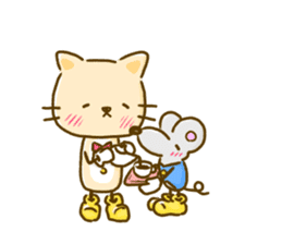 Cat and Mouse cute design sticker sticker #11988939