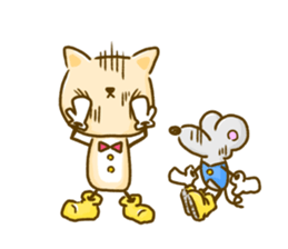 Cat and Mouse cute design sticker sticker #11988946