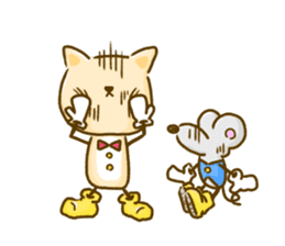 Cat and Mouse cute design sticker sticker #11988946