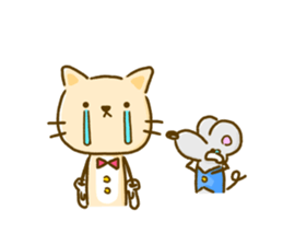 Cat and Mouse cute design sticker sticker #11988947