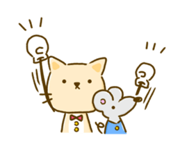 Cat and Mouse cute design sticker sticker #11988949