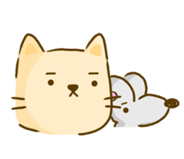 Cat and Mouse cute design sticker sticker #11988952