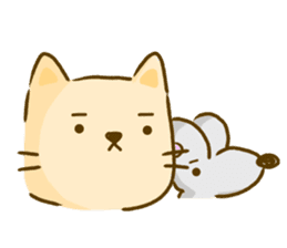 Cat and Mouse cute design sticker sticker #11988952