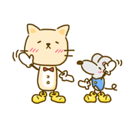 Cat and Mouse cute design sticker sticker #11988953