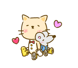Cat and Mouse cute design sticker sticker #11988956