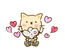 Cat and Mouse cute design sticker sticker #11988957