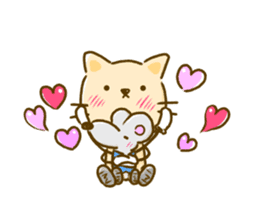 Cat and Mouse cute design sticker sticker #11988957