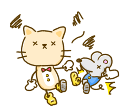 Cat and Mouse cute design sticker sticker #11988962