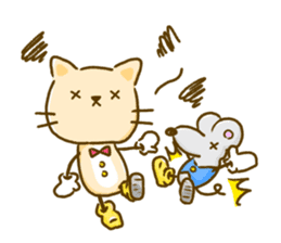 Cat and Mouse cute design sticker sticker #11988962