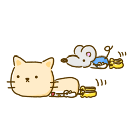 Cat and Mouse cute design sticker sticker #11988964