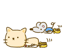 Cat and Mouse cute design sticker sticker #11988964