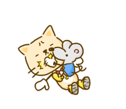 Cat and Mouse cute design sticker sticker #11988965