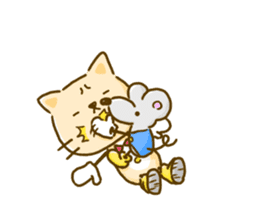 Cat and Mouse cute design sticker sticker #11988965