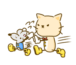 Cat and Mouse cute design sticker sticker #11988966