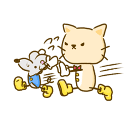 Cat and Mouse cute design sticker sticker #11988966