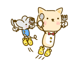 Cat and Mouse cute design sticker sticker #11988967