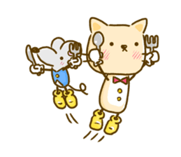 Cat and Mouse cute design sticker sticker #11988967