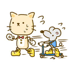Cat and Mouse cute design sticker sticker #11988970