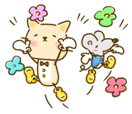 Cat and Mouse cute design sticker sticker #11988971