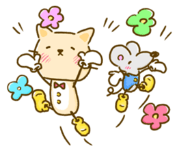 Cat and Mouse cute design sticker sticker #11988971