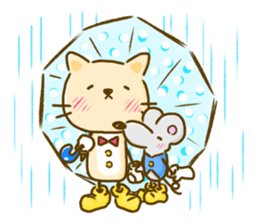 Cat and Mouse cute design sticker sticker #11988972