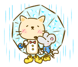 Cat and Mouse cute design sticker sticker #11988972