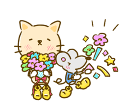 Cat and Mouse cute design sticker sticker #11988973